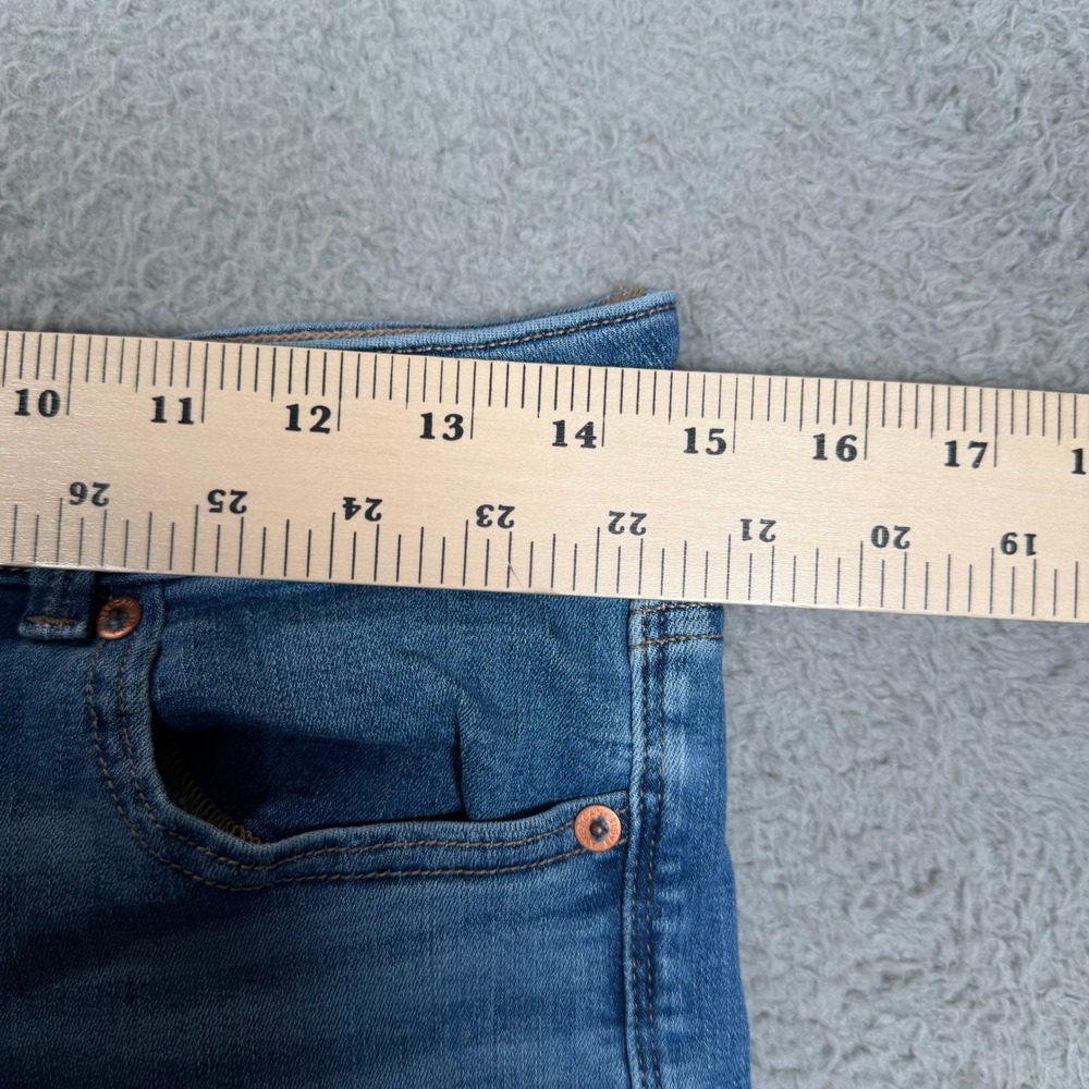 American Eagle Kick Boot Jeans Womens 6 Short Next Level Stretch Raw Hem Blue - Picture 11 of 13